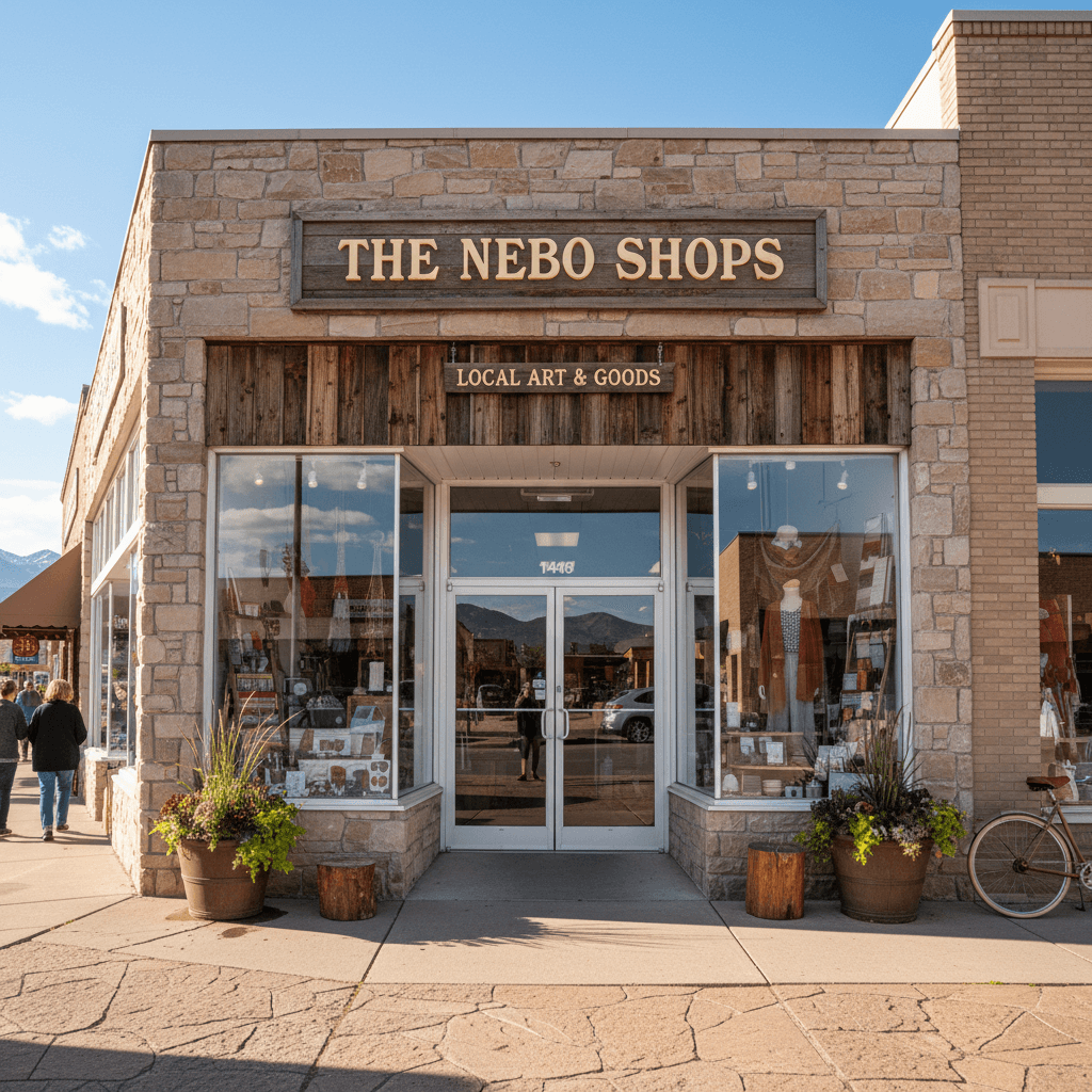 The Nebo Shops storefront in Nephi, Utah