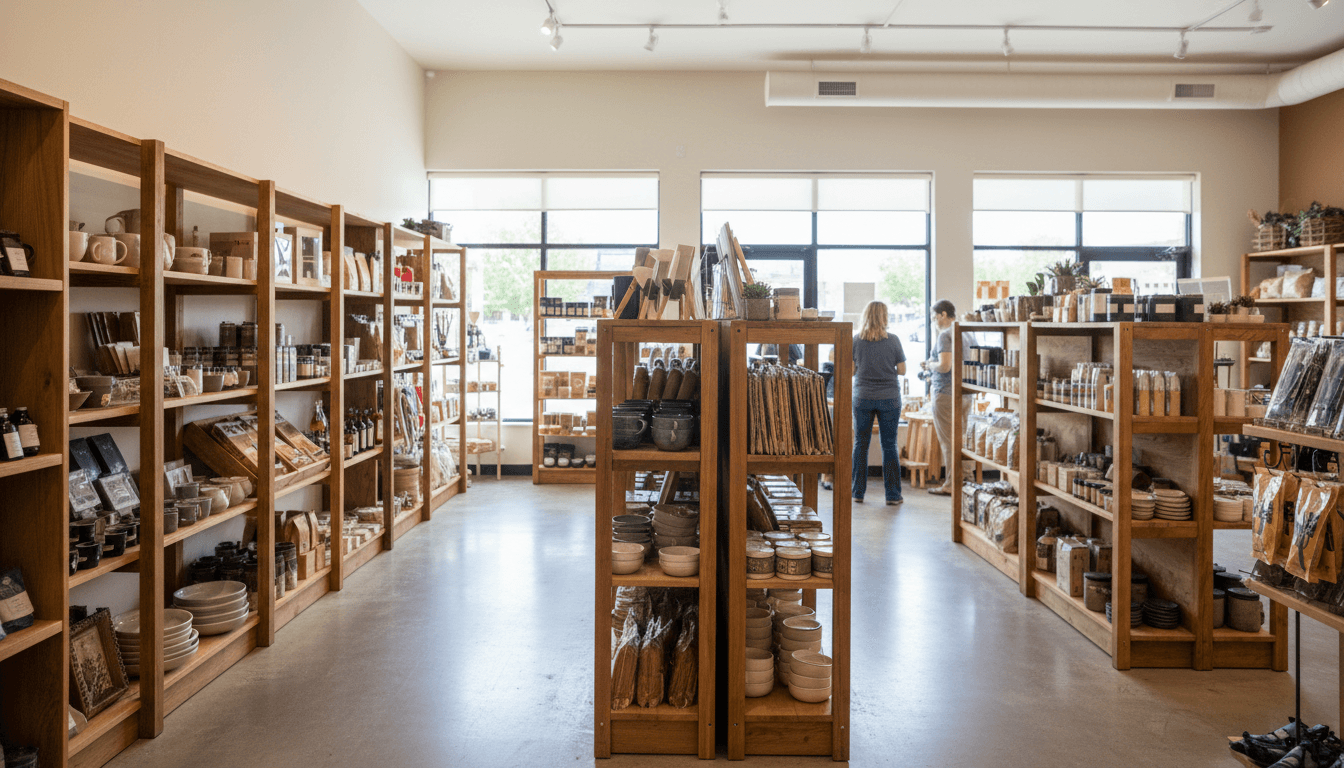 The Nebo Shops interior in Nephi showing organized product displays and welcoming retail space